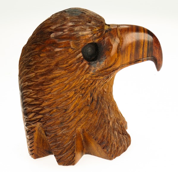 Desert Ironwood Eagle Head Finial carving