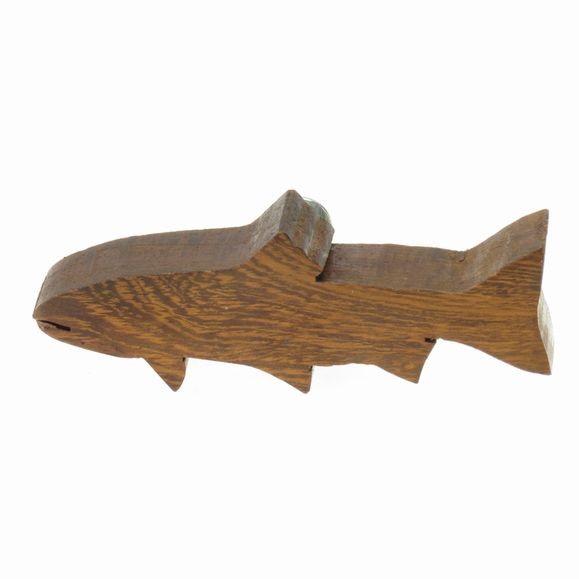 Trout Silhouette Drawer Pull - Ironwood Carving  |  EarthView