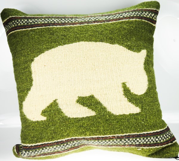 Black Bear Pillow - Zapotec Weaving  |  EarthView