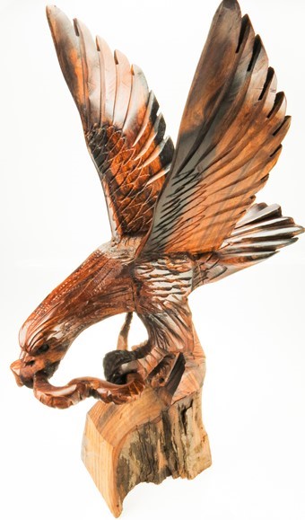 Eagle with snake - Ironwood Carving  |  EarthView
